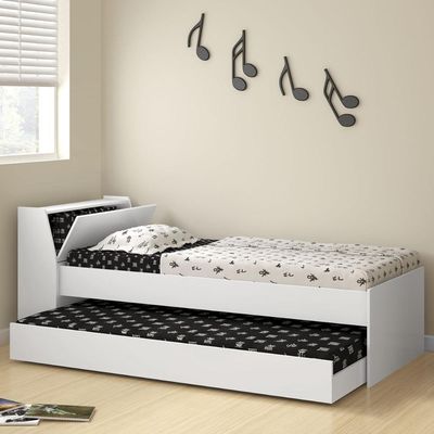 Cama Solteiro Bicama Bb-28 Branco Ditália