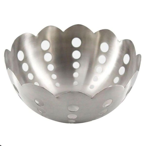 Kit 2 Fruteiras Cesto De Mesa Em Aço Inox 24 Cm Importada Indiana