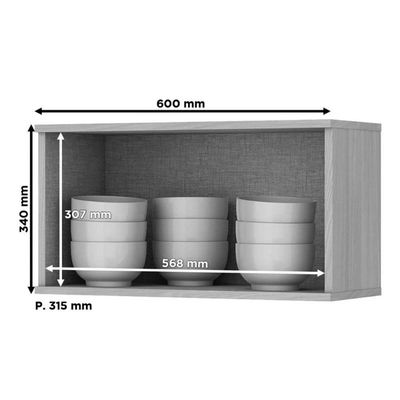 Módulo Cozinha Henn Connect Armário C- 1 Porta Basculante 60 Duna-cristal