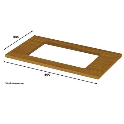 Módulo Cozinha Henn Essência Tampo P/ Cooktop 80cm Nature