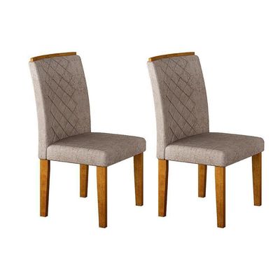 Sala de Jantar Completa Vidro 180Cm + 6 Cadeiras Imbuia Chocolate Capuccino