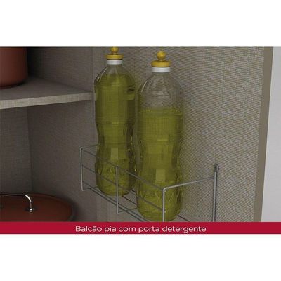 Cozinha Henn 8 Peças (3 Armários + 2 Balcões + 1 Paneleiro + 2 Complementos) C8p04 Duna/cristal