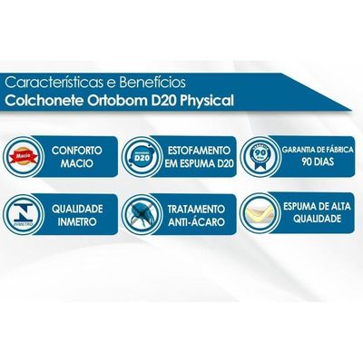 Colchonete Viúva D20 Multiuso Viagem Camping (128x188x4) - Ortobom
