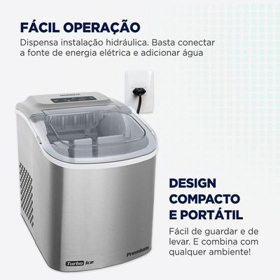 Máquina De Gelo Turbo Ice Premium Mondial Mg-12-gi Maquina De Gelo Turbo 127v/60hz