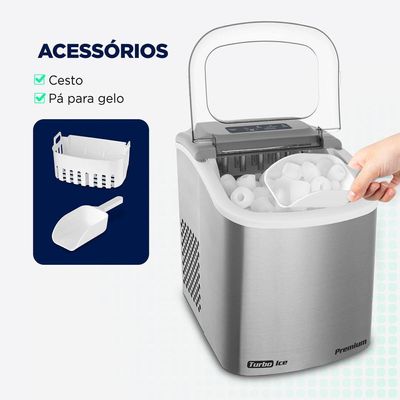 Máquina De Gelo Turbo Ice Premium Mondial Mg-12-gi Maquina De Gelo Turbo 127v/60hz