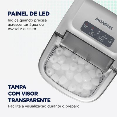 Máquina De Gelo Turbo Ice Premium Mondial Mg-12-gi Maquina De Gelo Turbo 127v/60hz