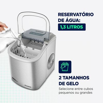 Máquina De Gelo Turbo Ice Premium Mondial Mg-12-gi Maquina De Gelo Turbo 127v/60hz