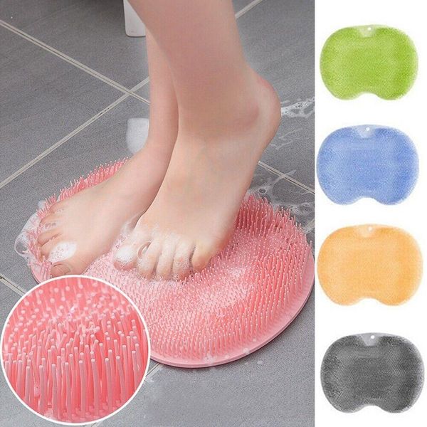 Escova de Pé de Silicone para Banho - Massageador de Corpo cinza