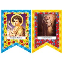Decoração de Pendurar com Tema Santos Regina Festas 4 Unidades