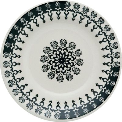 Kit 8 Pratos Fundos Donna Folk Oxford Cerâmica 22cm