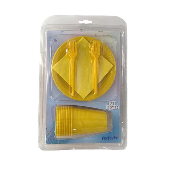 Kit Festa Descartáveis Forfest Amarelo com 40 Unidades Kit Festa Redondo, Amarelo com 40 Unidades Kit Festa Descartáveis Forfest Amarelo com 40 Unidades Kit Festa Redondo, Amarelo com 40 Unidades
