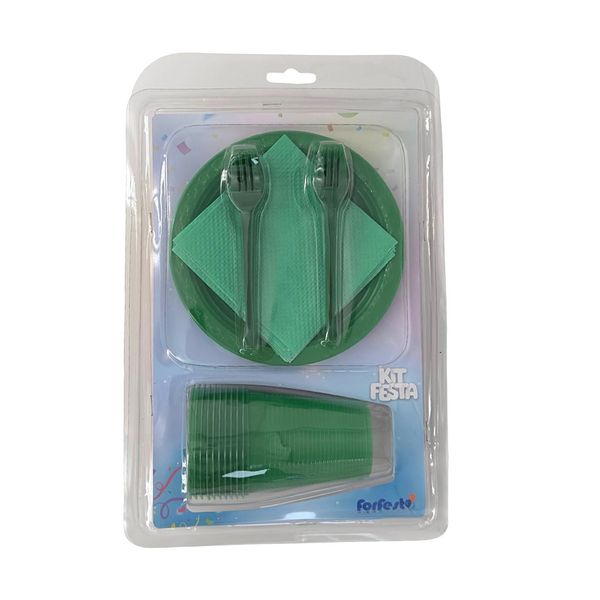 Kit Festa Descartáveis Forfest Verde Escuro com 40 Unidades Kit Festa Redondo, Verde Escuro  com 40 Unidades Kit Festa Descartáveis Forfest Verde Escuro com 40 Unidades Kit Festa Redondo, Verde Escuro  com 40 Unidades