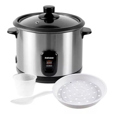 Panela De Arroz Eletrica Midi Itatiaia - 1,5l 127v 500w Inox Com Preto