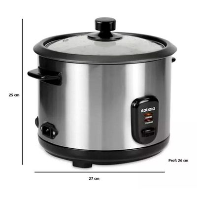 Panela De Arroz Eletrica Midi Itatiaia - 1,5l 127v 500w Inox Com Preto