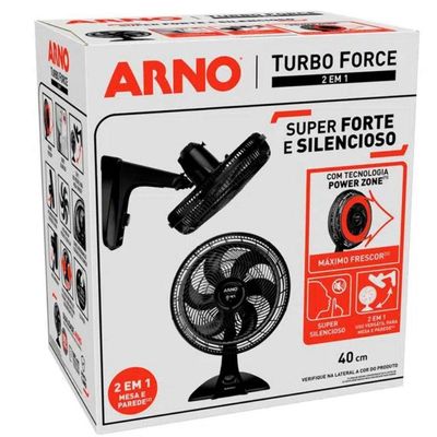 Ventilador Arno 40cm Turbo Force 2 Em 1 VF42 Preto 110V
