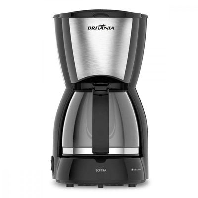 Cafeteira Britânia 18 Cafezinhos Jarra De Vidro 550W BCF19A Preto/inox 220V