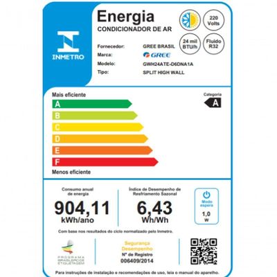 Ar Condicionado Split Hi Wall Gree G-top Auto Inverter 24.000 Btus Quente E Frio 220v