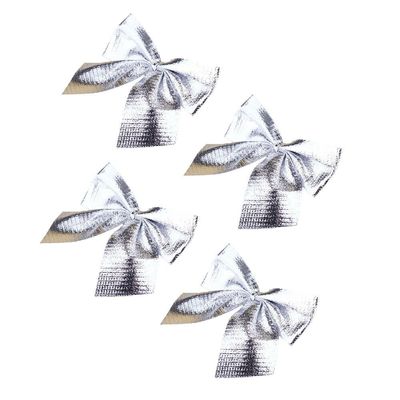 Kit Laços de Natal Liso 8.5cm Prata Cazza