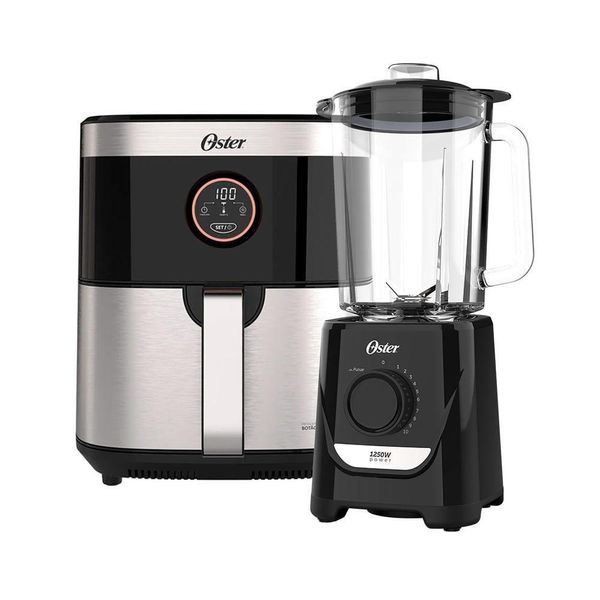 Kit Fritadeira Black Inox E Liquidificador Power Oster 127V 110V Kit Fritadeira Black Inox E Liquidificador Power Oster 127V 110V