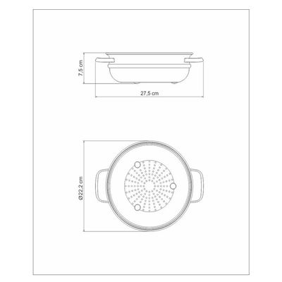 Cozi-vapore Allegra 20cm 2,2L Inox Alças Tramontina