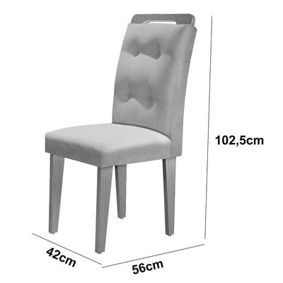 Sala De Jantar Mesa Olímpia 120cm Mdf Vidro 4 Cadeiras