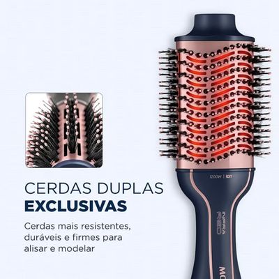 Escova Secadora Mondial Infrared ES-01 1200W Azul com Rosa / Bivolt