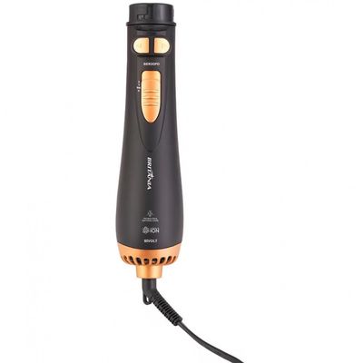 Escova Rotativa Secadora BER20PD com 3 Temperaturas Britânia Preto e Dourado / Bivolt