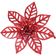 Kit 24 Flores Vermelha Gliter Decoração árvore De Natal 14cm
