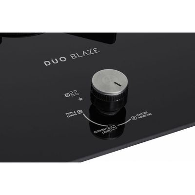 Fogão Cooktop Fischer 5Q Tc Infinity Duo Blaze Gás Mesa Vidro Preto Bivolt
