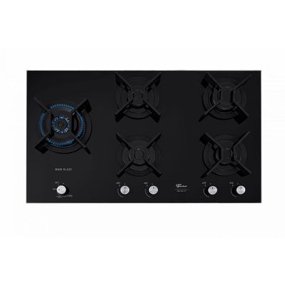 Fogão Cooktop Fischer 5Q Tc Infinity Duo Blaze Gás Mesa Vidro Preto Bivolt