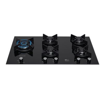 Fogão Cooktop Fischer 5Q Tc Infinity Duo Blaze Gás Mesa Vidro Preto Bivolt
