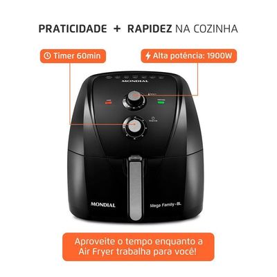 Fritadeira Sem óleo Air Fryer 8l Preto 127v
