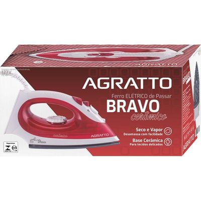 Ferro De Passar Vapor Agratto Bravo Fc-02 Cerâmico Vermelho 220v