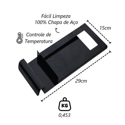 Registro Regulador Chamine Chapa Aço Preta Paulista 15x29cm