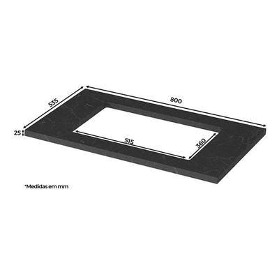 Tampo P/ Balcão Cozinha Connect 80cm Cooktop Calcare - Henn