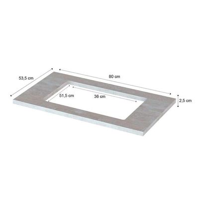 Tampo P/ Balcão Cozinha Americana 80cm Cooktop Calcare - Henn