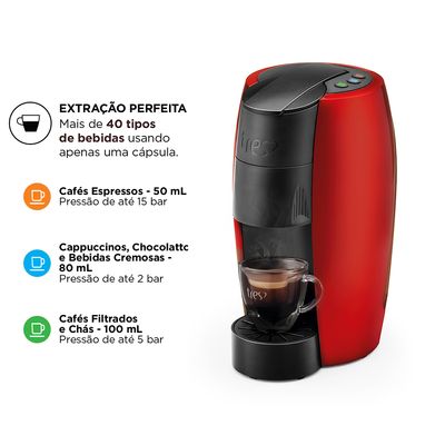 Máquina de Café Expresso Três Corações Basic Vermelha - 127V