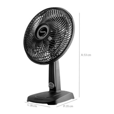 Ventilador De Mesa 30cm Turbo Compact Com 6 Pás B94401862 Mallory Preto Com Grafite 220v