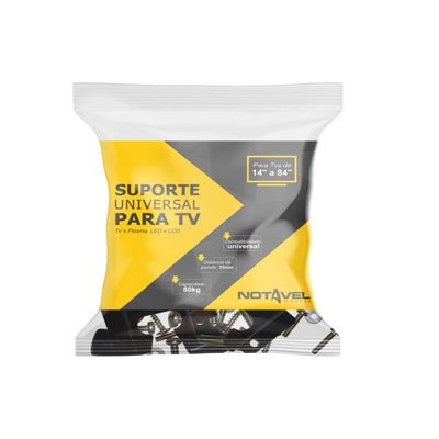Suporte De Tv Fixo Universal Para Tvs Plasma, Lcd, Led De 14" A 84 Polegadas Preto Notável Preto