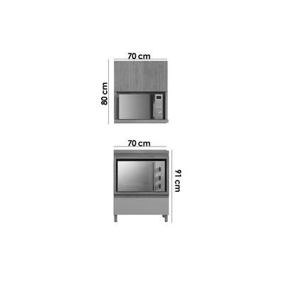Cozinha Completa Rainha 2 Peças 1 Aéreo 1 Balcão C2p46 Nature Verde