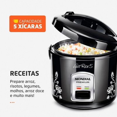 Panela Elétrica Mondial Fast Rice 5 Premium Npe-08-5x Panela Elétrica-127v-preto