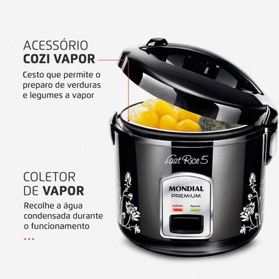 Panela Elétrica Mondial Fast Rice 5 Premium Npe-08-5x Panela Elétrica-127v-preto