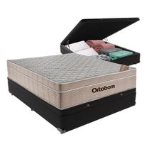 Airtech Colchão Ortobom Casal Com Baú Preto 138cm