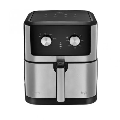 Fritadeira Elétrica Sem Óleo Air Fryer Elgin Chrome Fry 8 litros Preto com Inox / 220V