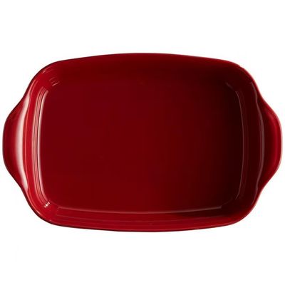 Travessa Retangular em Cerâmica 42x28cm Emile Henry Vermelho