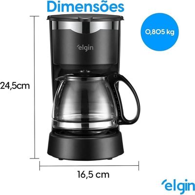 Cafeteira Elétrica Gourmet 15 Xícaras 220V 675W Preta Elgin