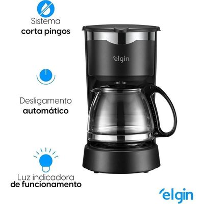 Cafeteira Elétrica Gourmet 15 Xícaras 220V 675W Preta Elgin
