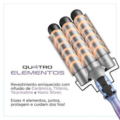 Modelador de Cachos Triondas By Juliette Mondial Azul e Rosa 180W MCT-JU-03 BIV