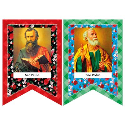 Decoração de Pendurar com Tema Santos Regina Festas 4 Unidades