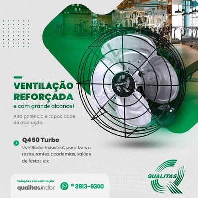 Ventilador De Parede Comercial Q450 Turbo M4 Qualitas